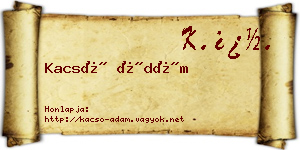 Kacsó Ádám névjegykártya