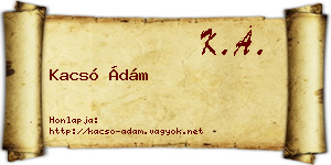 Kacsó Ádám névjegykártya